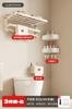 Toallero de baño de aluminio con espacio blanco sin perforaciones, estilo crema, toallero colgante para baño, accesorio para baño