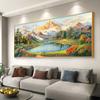 Pintura de Paisaje Cornucopia Rizhao Jinshan Decoración de Sala de Estar Pintura de Pared de Fondo de Sofá Colgante Pintura al Óleo de Aleación de Aluminio