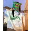 Camiseta de mujer de algodón puro, manga corta, estampado de dibujos animados estilo coreano, nuevo estilo suave, rejuvenecedora, versátil, cuello redondo, holgada, ins