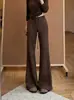 Pantalones de chándal acampanados estilo americano grises para mujer, nuevo modelo otoño 2026, de cintura alta, con cordón, corte ajustado, pantalones de yoga casuales de pierna ancha