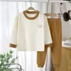 Conjunto Infantil de Outono com Blusa e Calça de Manga Longa Roupa Íntima de Bebê Roupa de Casa Pijama de Manga Longa Classe A Meninos e Meninas 80-170 Estilo Outono e Inverno