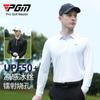 PGM Ropa de Golf para Hombre Camiseta de Manga Larga Manga de Seda Helada Perforada con Láser Top Deportivo de Verano Camisa Polo