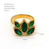 Moda Transfronteriza Europea y Americana Retro Lujo Ligero Temperamento Versátil Anillo Incrustado de Diamantes Acero Inoxidable Oro de 18 Quilates Geométrico Joyería para Manos Venta al por Mayor