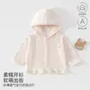 Jaqueta de Bebê Jingqi Verão Fina Roupas com Ar Condicionado Roupas de Bebê Meninas Casual ao Ar Livre Proteção Solar Capuz Top