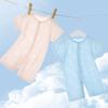 Macacão de manga curta para bebês, para meninos e meninas, pijama fino de verão para bebês, macacão de escalada vazado para recém-nascidos para o verão