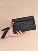Bolso de mano de paja de verano, nuevo, para guardar cosas, tipo cartera, largo, con doble cremallera, tipo sobre, monedero, para teléfono móvil.