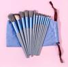 Set Transfronterizo de 13 Piezas de Brochas de Maquillaje, Verde Marrón, Marrón, Set de Brochas Suaves de Cerdas que No se Caen, Sombra de Ojos Polvo Suelto