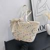 Estilo Coreano Bolso Grande Portátil Nuevo para Mujer 2023 Tejido Casual Bolso de Hombro de Verano Bolso de Mano de Paja