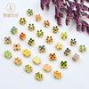 Cuentas de flores de aceite con forma de gota de color dorado antiguo, cuentas perforadas, pulsera de bricolaje, pulsera de cuerda, collar, accesorios