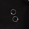 Pendientes circulares de plata S925 de estilo coreano para mujer, sencillos y redondos, con clip para la oreja para estudiantes Mori Tiktok.