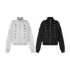 Chaqueta casual tipo americano de corte limpio con cuello alto y cierre de cremallera, nuevo de otoño 2026, cárdigan sudadera suelto versátil vintage