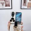 Para Oppofinn2Flip Caricatura Hebilla de Anillo Carcasa de Cuero Cadena Funda para Teléfono Móvil Cubierta Trasera Portátil Carcasa Protectora Resistente a Caídas