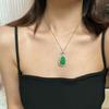 Guofeng Vintage Luxo Natural Calcedônia Cabaça Pingente Ágata Colar