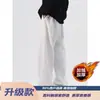 Calça de Moletom Curva Estilo Americano para Homens, Novidade Outono e Inverno, Calça Reta Larga de Caimento Solto, Calça Longa Casual Esportiva Cleanfit