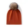 Venta al por mayor de fábrica Bufanda de cachemira transfronteriza Otoño e Invierno Nuevo Color Sólido Engrosada Gorro con Pompón Estilo Coreano Moda Cálida Protección para los Oídos Gorro para la Cabeza