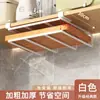 Prateleira de Armazenamento de Cozinha Sem Furos Suporte de Papel Toalha para Armário Prateleira de Tábua de Cortar de Camada Dupla Prateleira de Tampas de Panela de Aço Inoxidável Armazenamento Suspenso para Armário