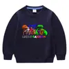 Primavera e outono de 2023 estilo coreano de desenho animado nova roupa infantil pequena e média suéter de gola redonda infantil manga longa algodão top para bebês masculino e feminino