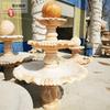 Fonte Escultura em Pedra Bola Bacia de Água de Mármore Bola de Pedra Giratória Ornamentos de Pátio Decoração de Paisagem Aquática para Casa
