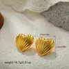 Brincos Europeus e Americanos Transfronteiriços de Ouro 18K em Formato de Coração, Brincos Grandes Exagerados Retrô, Brincos com Design Personalizado em Formato de Coração