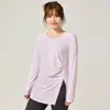 Ropa Deportiva de Yoga Fresca y Cómoda, Camiseta de Manga Larga para Mujer que Cubre el Cuerpo y Oculta las Caderas, Haciendo que la Figura Parezca Más Delgada, Top Fresco Holgado para Correr