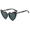 Europa y Estados Unidos nuevas gafas de sol ojo de gato montura pequeña cadena metálica gafas de sol de moda gafas de sol hip-hop callejeras transfronterizas para mujer