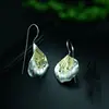 Brincos de Prata Esterlina S925, Artesanato Tailandês de Chiang Mai, Design Floral Longo, Brincos de Prata Pura para Mulheres, Brincos Elegantes de Prata Lisa