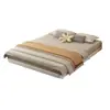 Cama flotante minimalista 1.68m Marco de cama de lujo ligero italiano sin cabecero, cama de hierro doble, marco de cama de hierro para apartamento