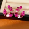 Pendientes vintage de plata con diamantes, forma ovalada de gota de agua, estilo retro, sensación de lujo ligero y alta gama
