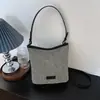 Bolsa de Palha Colorida Listrada de Verão, Bolsa de Mão de Couro da Moda para o Dia a Dia de Grande Capacidade, Bolsa de Ombro, Bolsa Tote de Braço