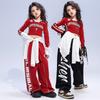 Fantasia de Menina para Jazz Dance Primavera e Verão Calça Roupa de Jazz Conjunto Top Moda Menina Barriga de Fora Roupa de Rua