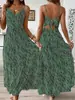Vestido de tirantes estilo resort europeo y americano para mujer transfronterizo colección primavera/verano 2026 con diseño de rayas irregulares vestido largo en stock