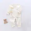 Conjunto Dividido para Recién Nacidos de Algodón Puro Ropa de Otoño para Niños y Pantalones Ropa para Luna Llena de Monje Recién Nacido Pijamas para las Cuatro Estaciones Sin Huesos