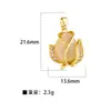 Accesorios para joyería diy directos de fábrica colgante H chapado en cobre colgante simple de piedra ojo de gato colgante de cisne microincrustado sin cadena