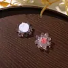 Frescos y Juveniles de Verano Flores Pequeñas con Cuentas de Cristal DIY Pendientes Dulces y Lindos Pasador Parches para Tela de Zapatos