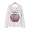 Camiseta de Manga Larga con Estampado de Elefante en Línea Minimalista, Top Redondo de Manga Larga Artístico y Creativo para Mujer