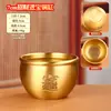 Jarrón de Cien Bendiciones de Latón Cuenco del Tesoro Tallado Exquisitamente Carácter Fu Atracción de Riqueza Recipiente de Arroz Adorno de Cobre para Oficina Artesanía Gran Utensilio de Cobre
