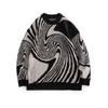 Europa e Estados Unidos estilo transfronteiriço moda outono e inverno suéter casual solto masculino e feminino tendência personalidade retrô gola redonda manga longa top