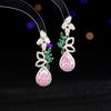 Luxo high-end exagerado indústria pesada brincos gotas da moda Super Flash Zircon incrustado elegante banquete vestido brincos de noiva