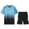 Traje Deportivo para Hombre Delgado de Verano Manga Corta Casual Baloncesto Correr por la Mañana Fitness al Aire Libre Ropa de Secado Rápido
