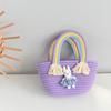 Bolsos para Niñas Estilo Coreano Nuevos Bolsos de Mano Nube Arcoíris Bolsos Tejidos para Niños Bolsos de Mano de Paja de Gran Capacidad Estilo Coreano