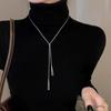 Elegante all-match feminino rede vermelho colar titânio aço geométrico triângulo borla estudante clavícula corrente ins nicho design colar