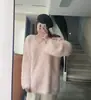 Suéter de punto rosa estilo perezoso para mujer, colección de principios de otoño/invierno, con un diseño único, un aspecto sofisticado, un corte holgado y un estilo suave inspirado en Corea.