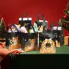 Bolsas de regalo de Navidad negras no tejidas en stock, bolsas tipo tote grandes y gruesas, bolsas de compras para Nochebuena, empaque al por mayor