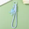 Cachorro de Balão Colorido Candy Tag de Metal Coração Inglês Lanyard para Celular Chaveiro Pingente de Miçanga DIY Atacado
