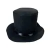 Sombrero de Muñeco de Nieve para Halloween Sombrero de Muñeco de Nieve Negro con Cinta Navideña para Adultos Sombrero Negro de Fieltro Sombrero Mágico Sombrero de Copa