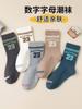 Calcetines para Niños Otoño e Invierno Nuevo Producto Tipo a Algodón Peinado Color Sólido Calcetines para Niños y Niñas Absorbentes de Sudor Deportivos de Caña Media Calcetines para Estudiantes Venta al por Mayor