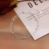 Pulseira Geométrica de Prata Esterlina 925 de Camada Dupla para Mulheres Novo Estilo 2026 Pulseira Elegante de Nicho de Alto Padrão Joias da Moda