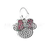 Pulsera de cobre blanco con cuentas Panjia, colgante de Mickey Minnie, pulsera con charm de motocicleta, joyería DIY de plata, accesorios al por mayor