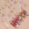 Redanco5D Repujado Popular Dibujos Animados Pegatina para Uñas Lindo Estampado de Leopardo Corazón Pegatina Estéreo para Uñas He1481