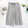Pantalones de Pijama de Gasa de Algodón de Verano para Mujer Talla Grande Holgados para Casa Multicolor Crepé Pantalones Capri Medianos